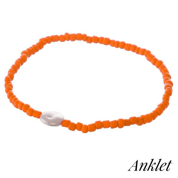 Jewelry - Anklet Beaded w Faux Pearl | NEW